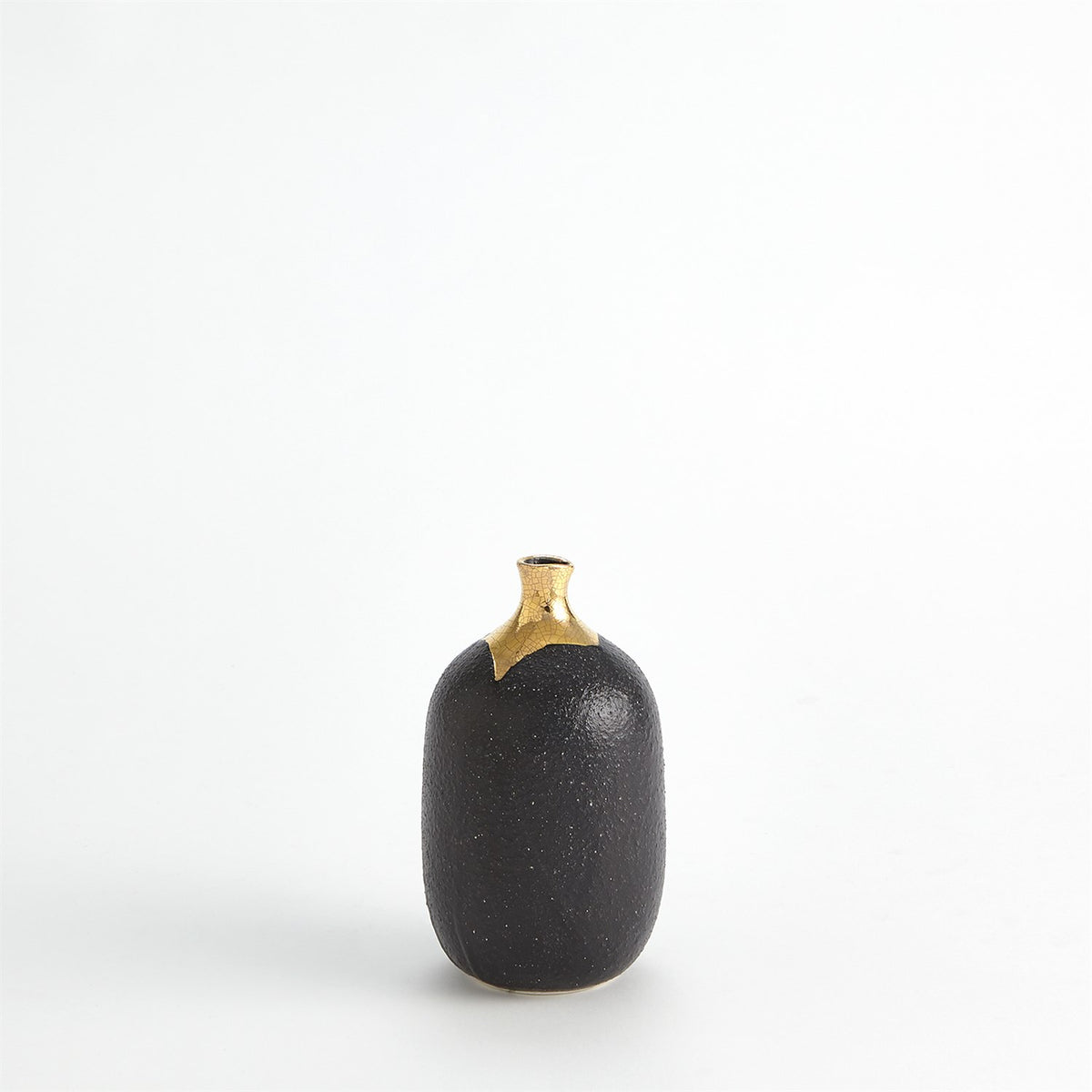 Dipped Golden Crackle/Black Vases