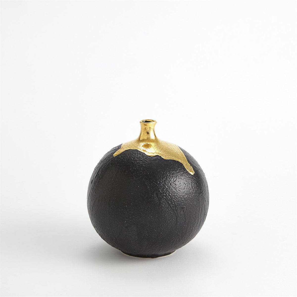 Dipped Golden Crackle/Black Vases