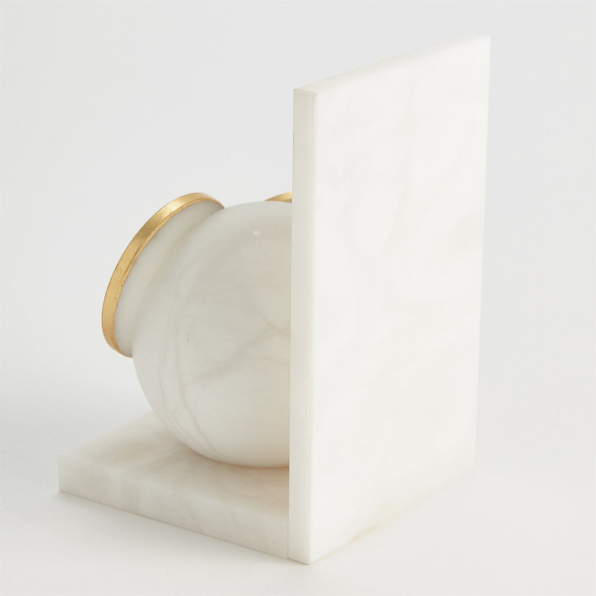 Paire de serre-livres en albâtre en forme de hibou aux grands yeux