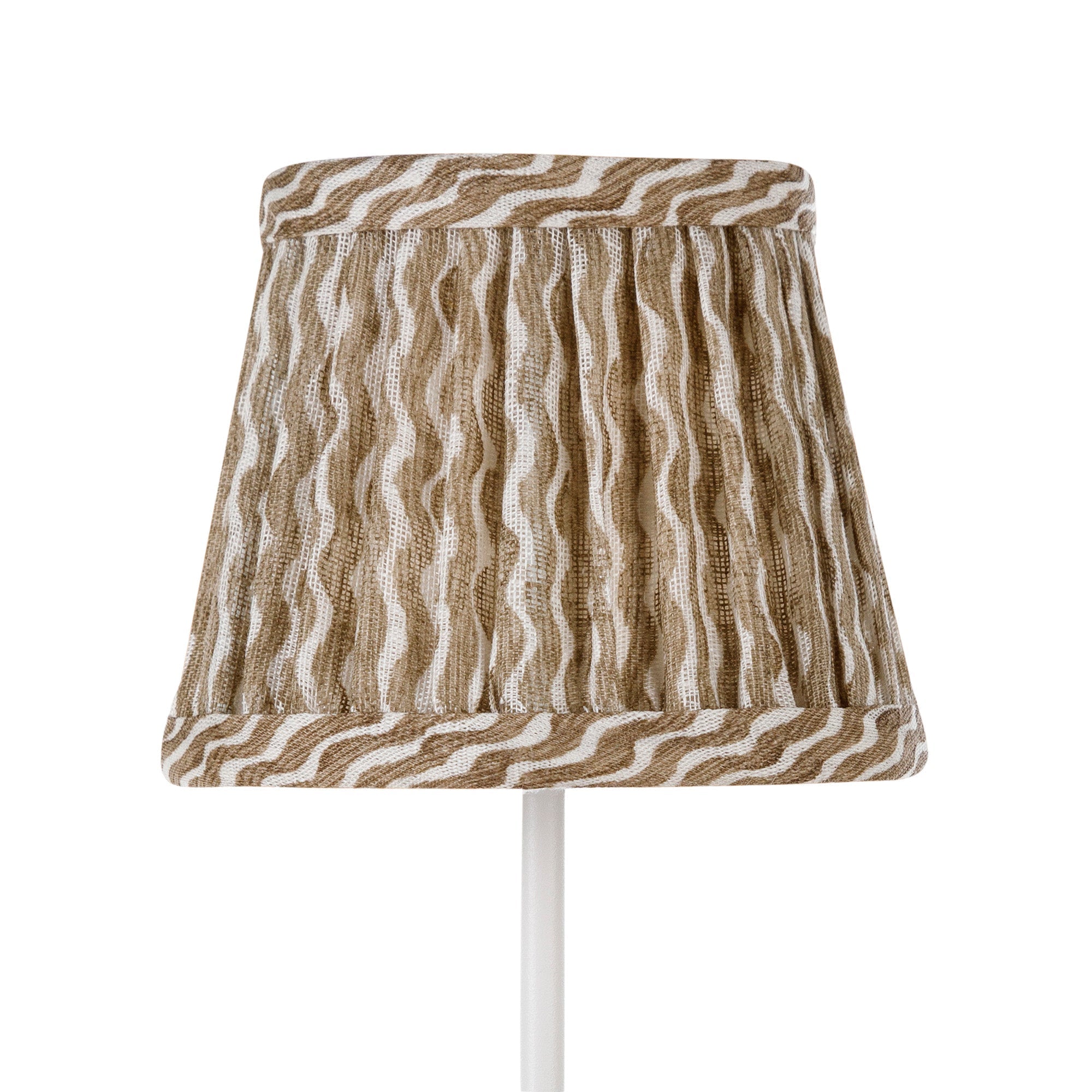 Zafferano America 5PP-084 Zafferano x Fermoie Abat-jour en tissu – Motif popple en popple marron noisette