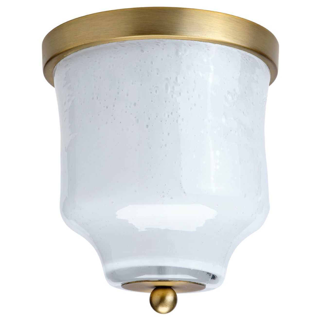 Jamie Young Company - 5SIDR-WHAB - Sidra Flush Mount - Sidra - Antique Brass and White Glass