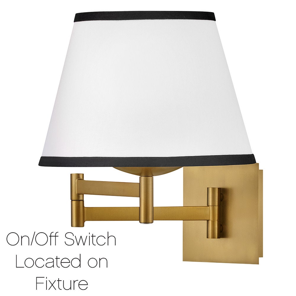 Hinkley Lighting 47510LCB-OW Sonia Swing Arm Sconce in Lacquered Brass
