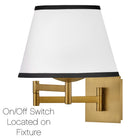 Hinkley Lighting 47510LCB-OW Sonia Swing Arm Sconce in Lacquered Brass