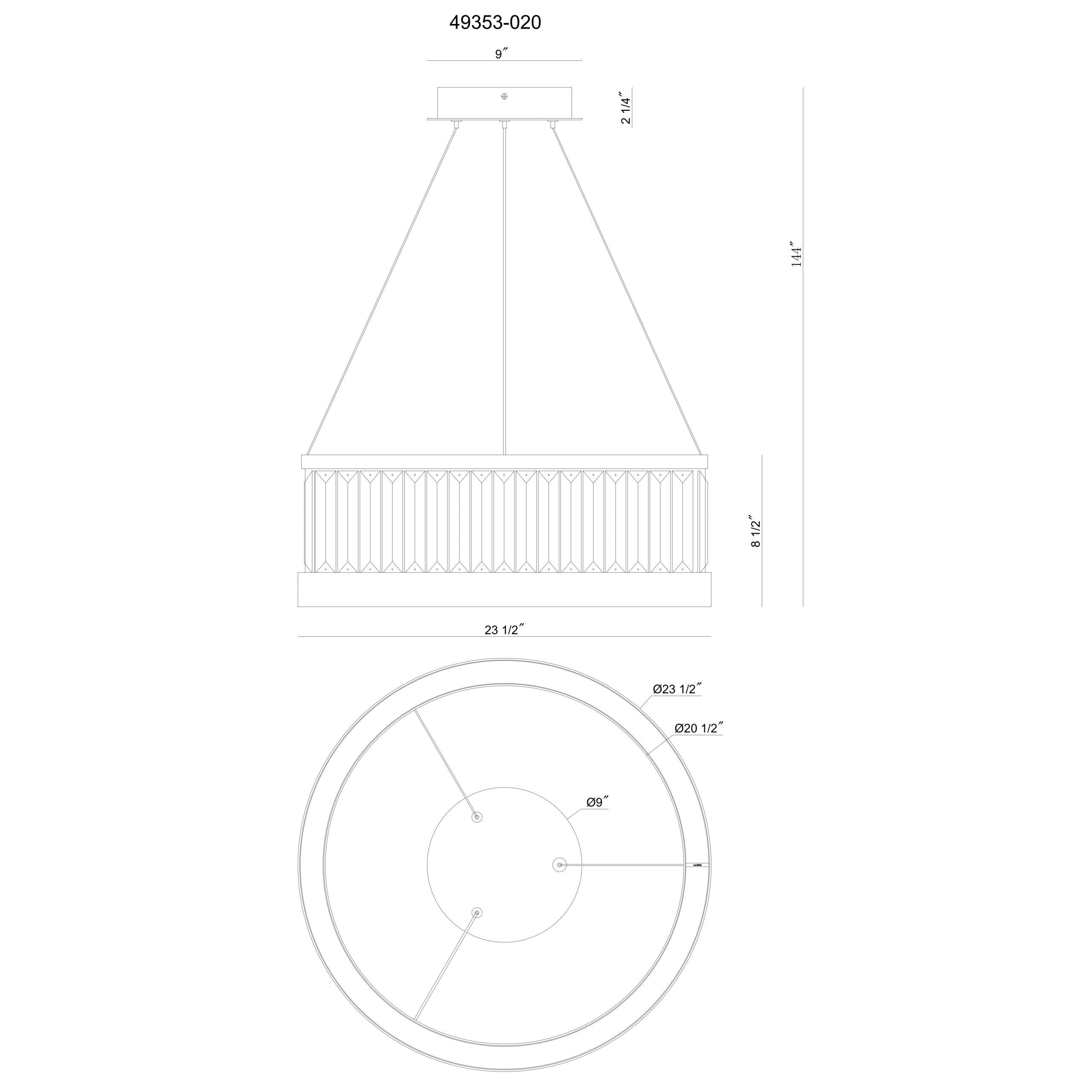 Eurofase 49353-013 Empra LED Cristal Suspension en or