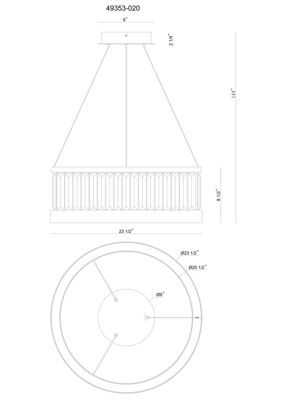 Eurofase 49353-013 Empra LED Crystal Pendant in Gold