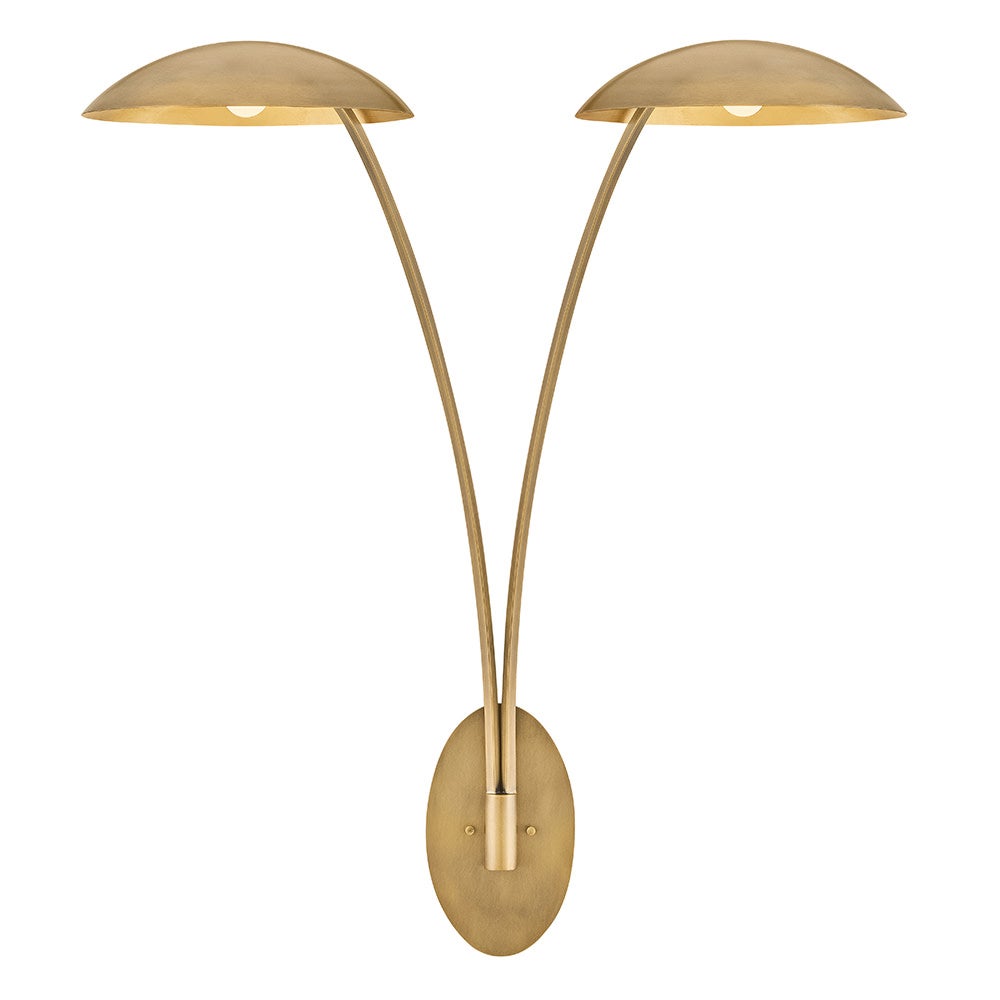 Applique double Fredrick Ramond FR41642HB-GLF Glenn en laiton vieilli avec accents de feuille d'or