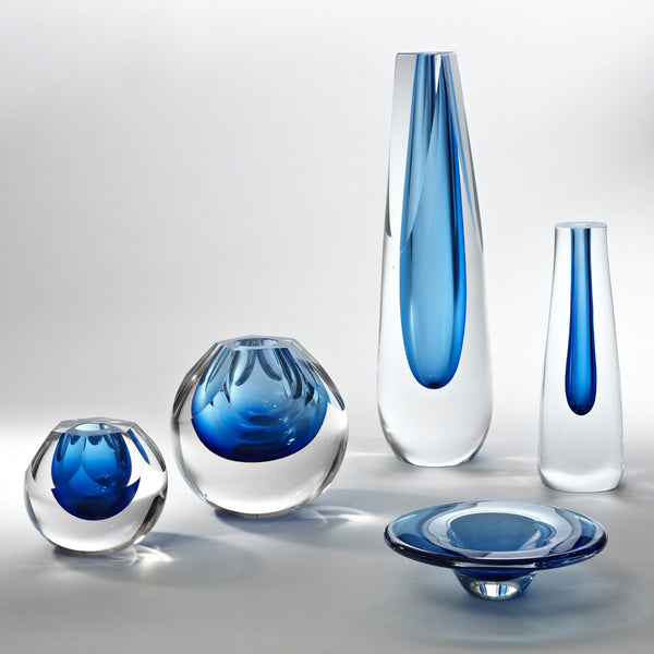 Triangle Cut Glass Vase