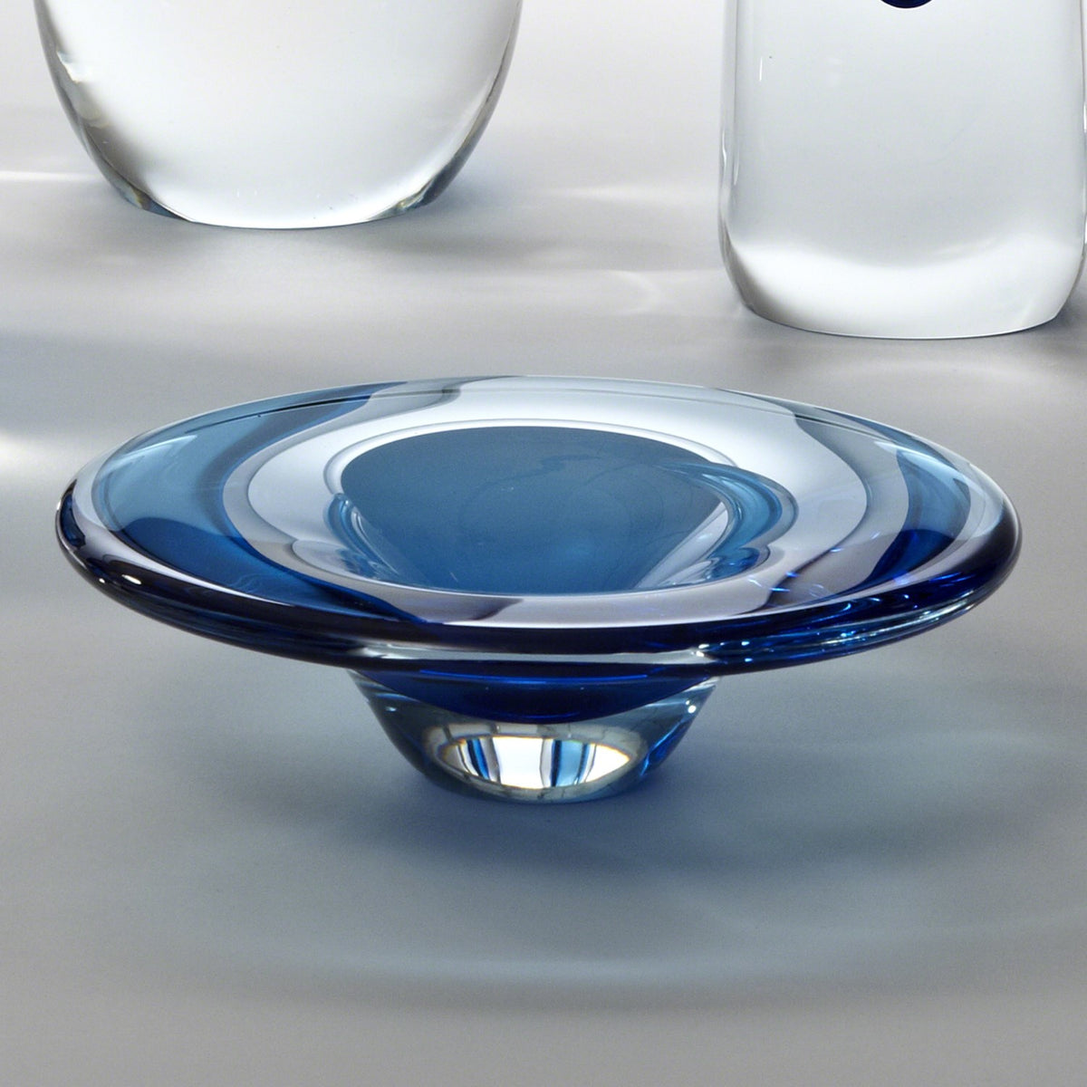 Plat en verre cobalt