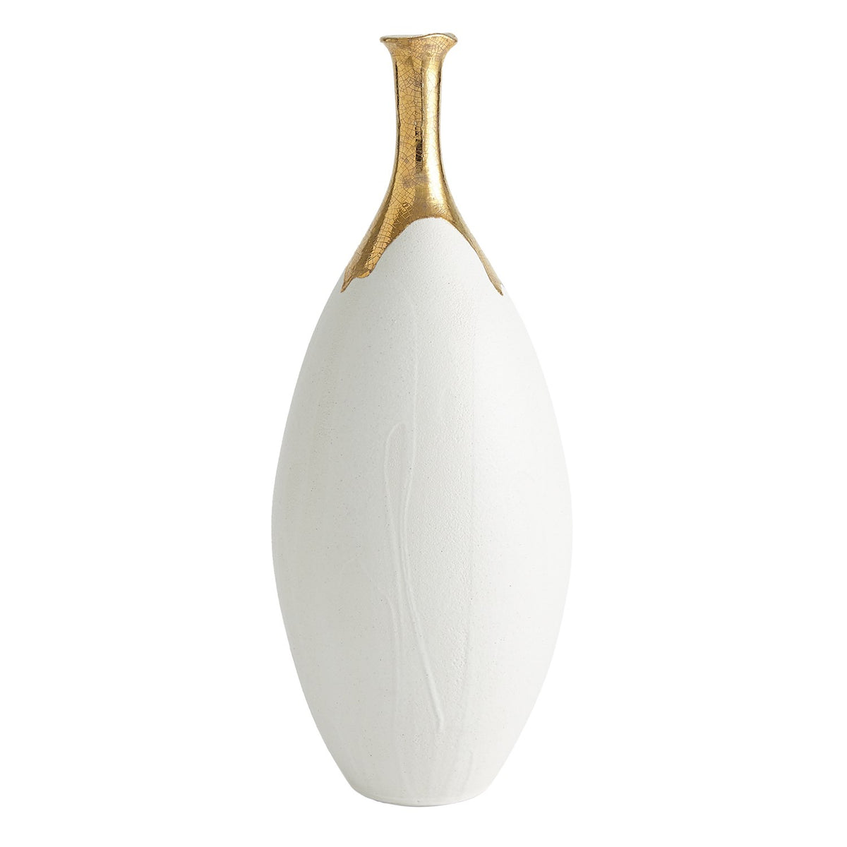 Dipped Golden Crackle/White Vases
