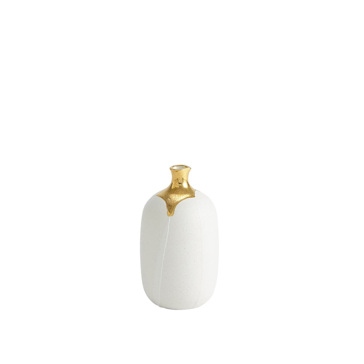 Dipped Golden Crackle/White Vases