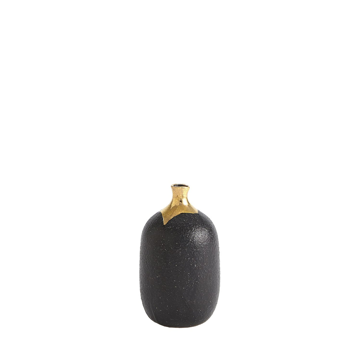 Dipped Golden Crackle/Black Vases