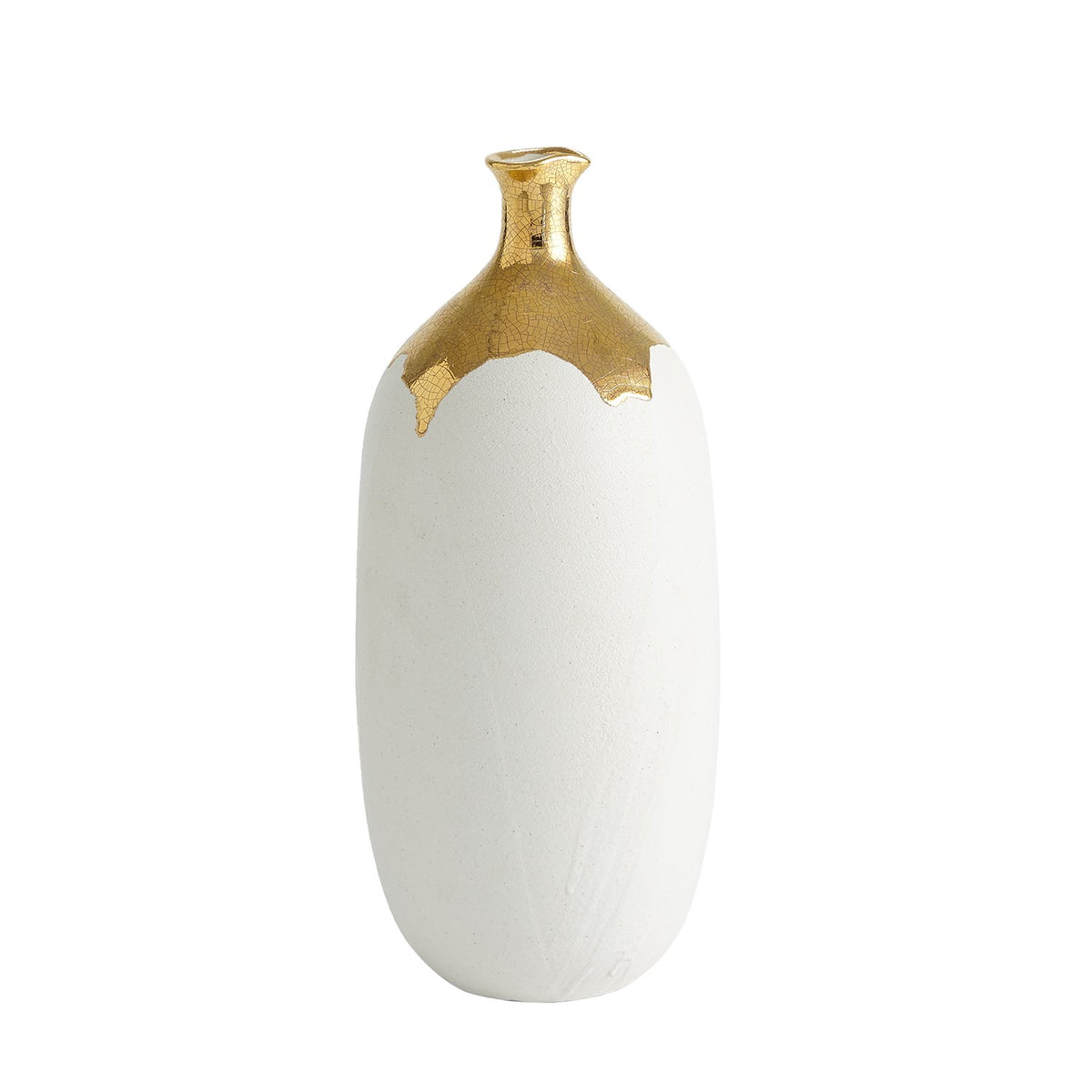 Dipped Golden Crackle/White Vases