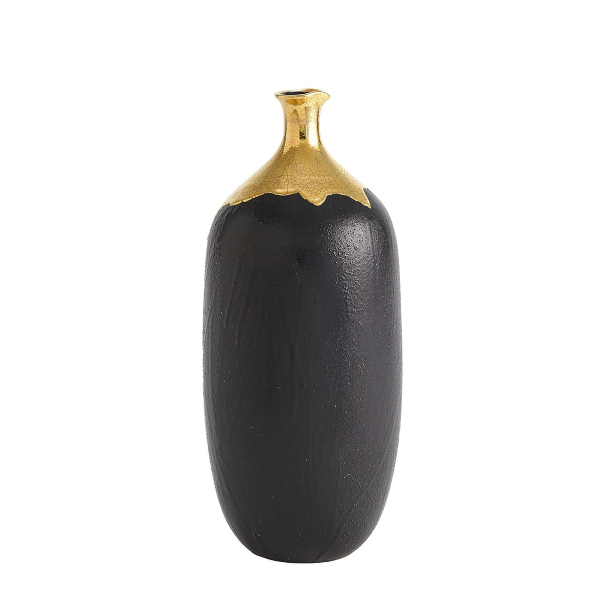 Dipped Golden Crackle/Black Vases