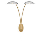 Applique double Glenn de Fredrick Ramond FR41642HB-CM en laiton Heritage avec accents chromés