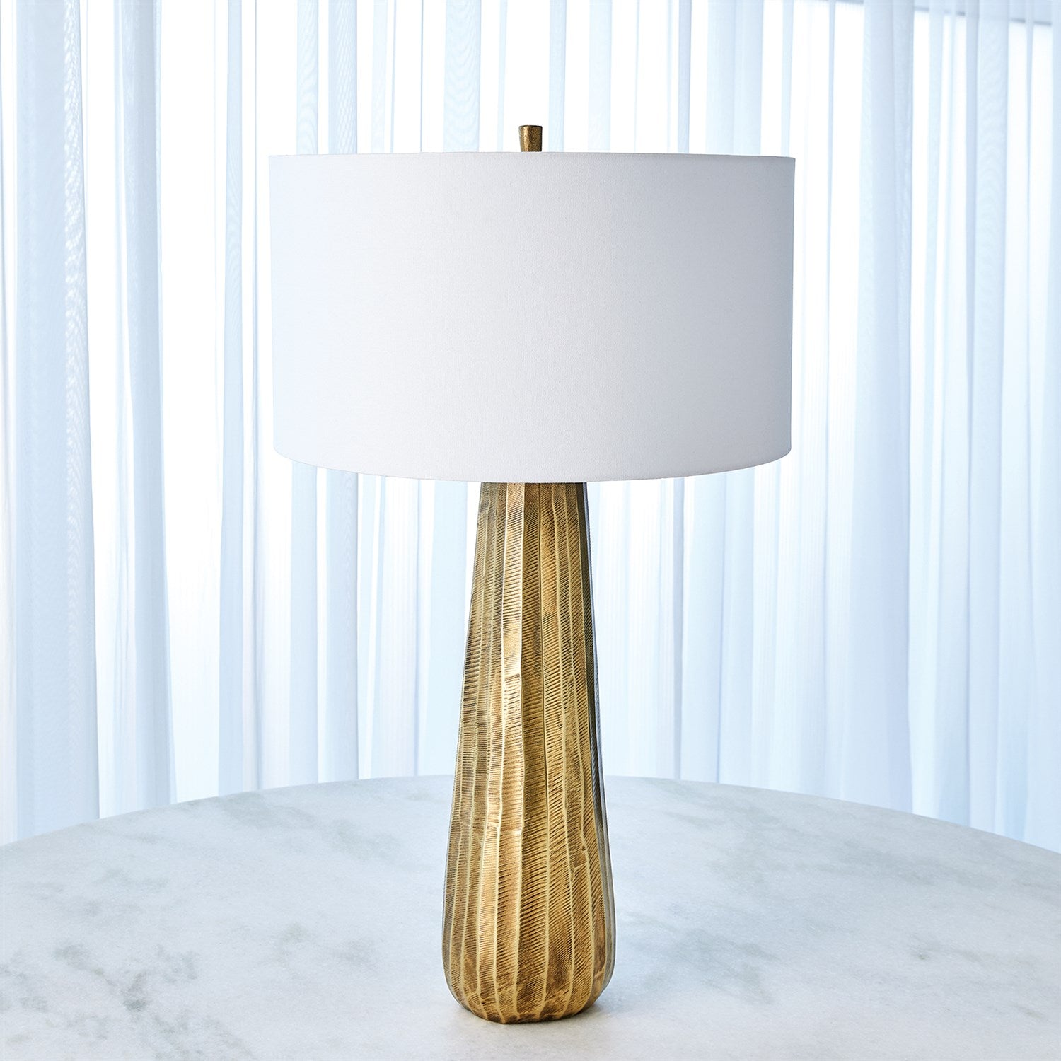 Chased Round Table Lamp