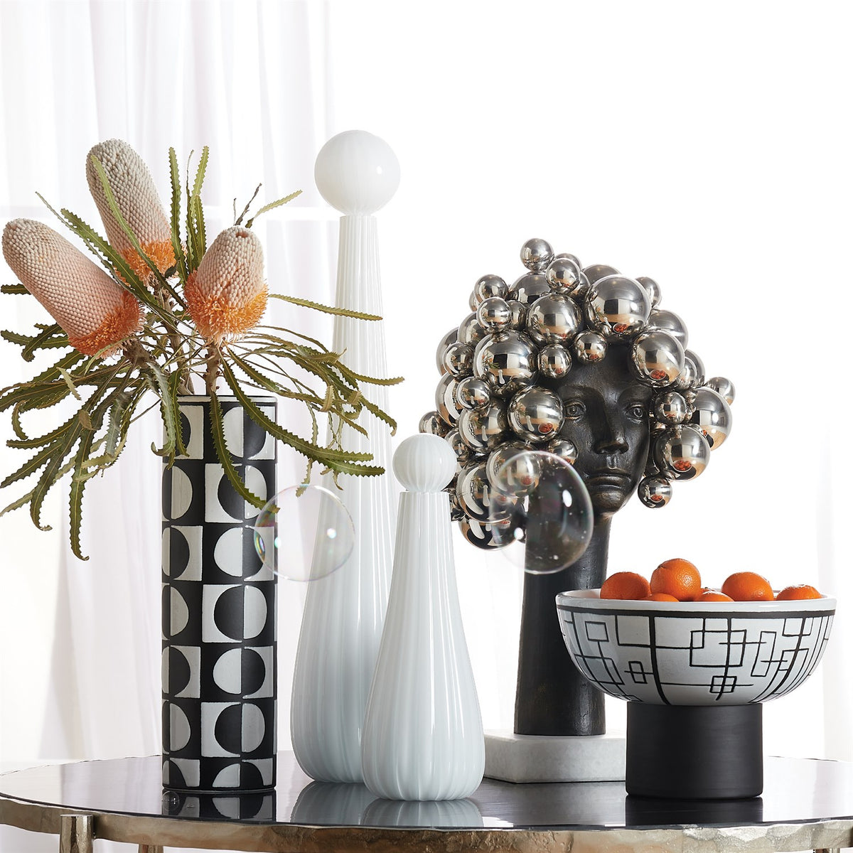 Black/White Circles Vase