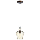 Cyan Canada - 06062 - Une lumière Suspension - Calista - Bronze huilé