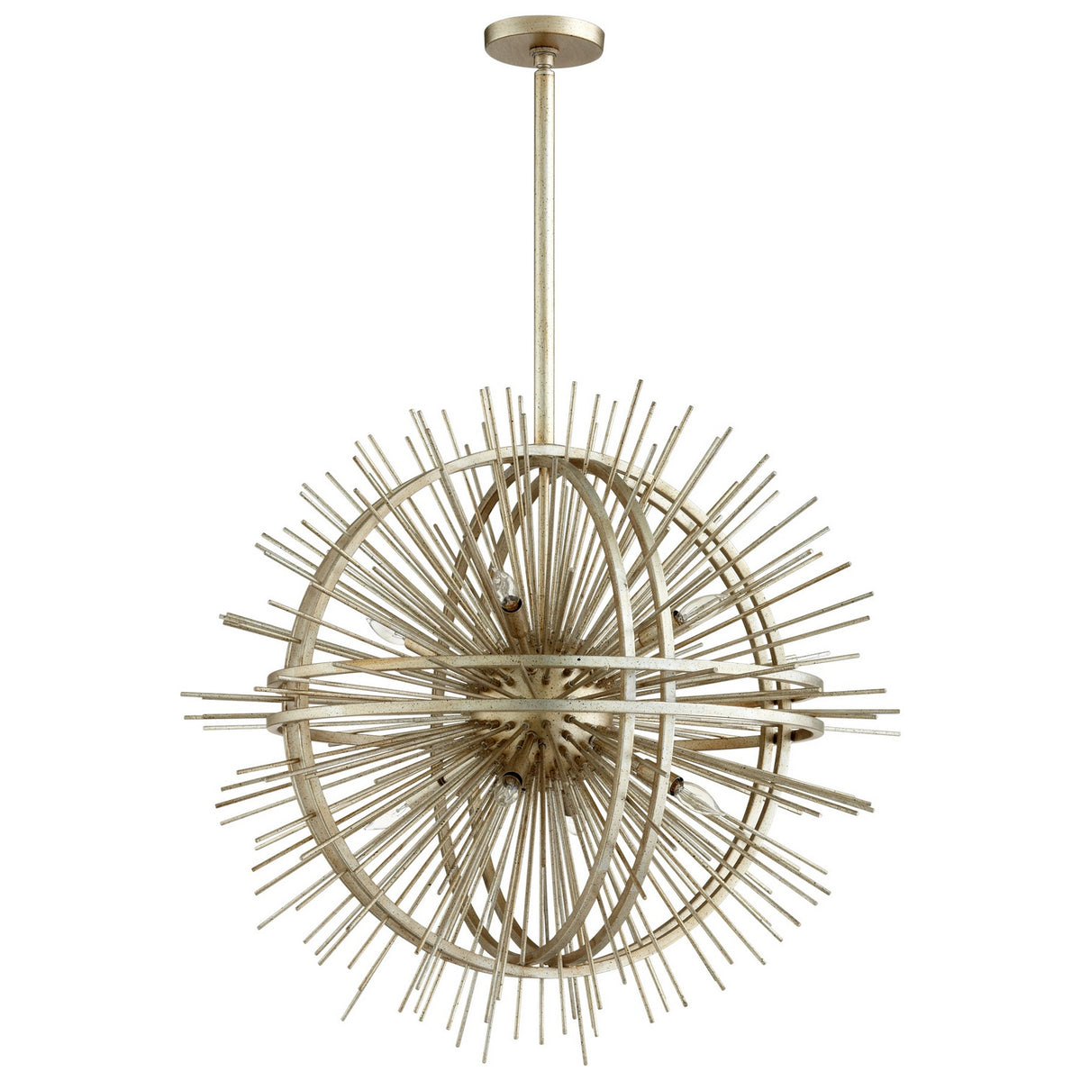 Cyan Canada - 06490 - Eight Light Pendant - Saturn Burst - Silver Leaf