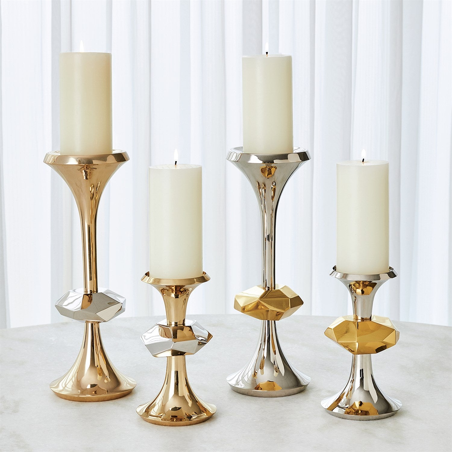 Gabriel Nickel Candle Holders