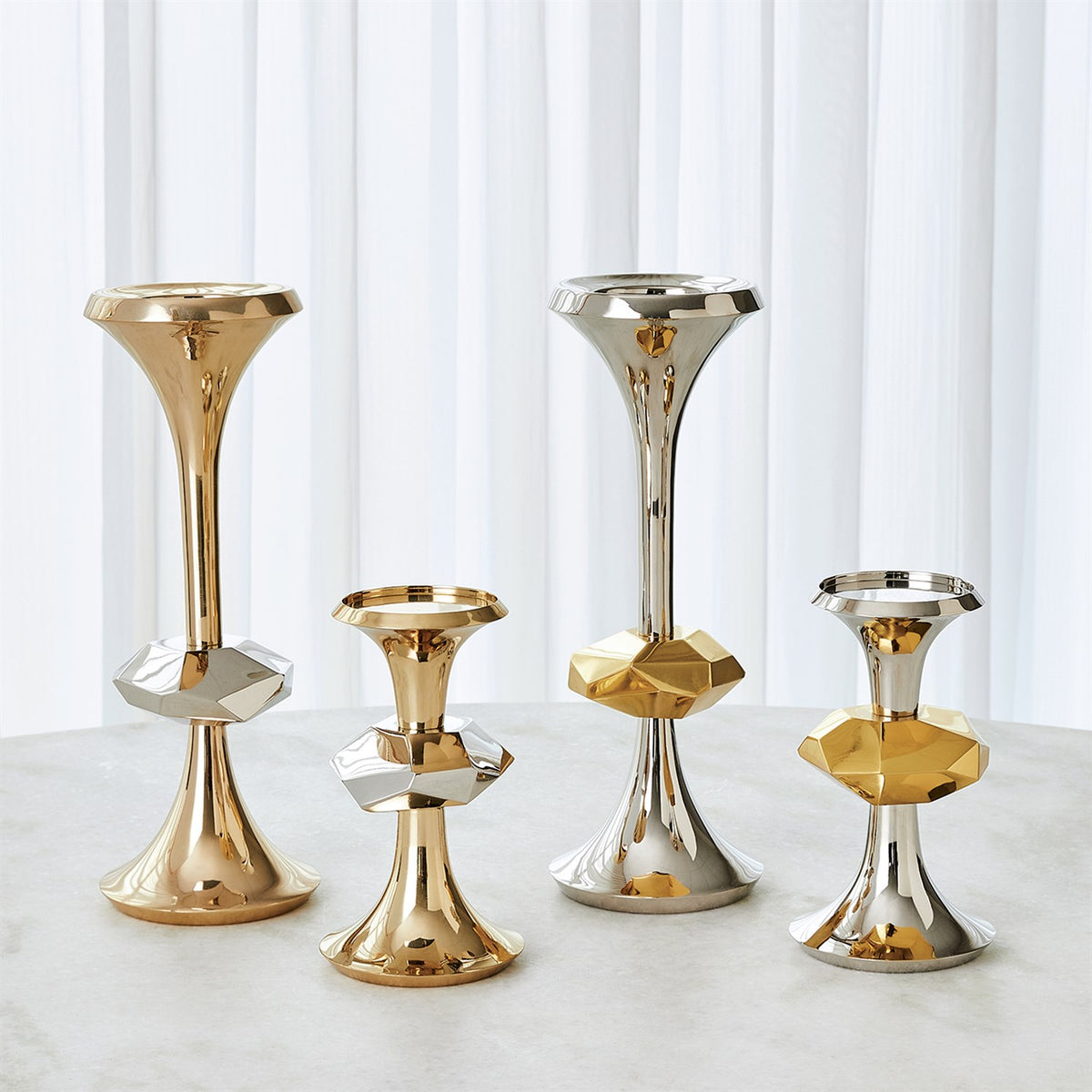 Gabriel Nickel Candle Holders