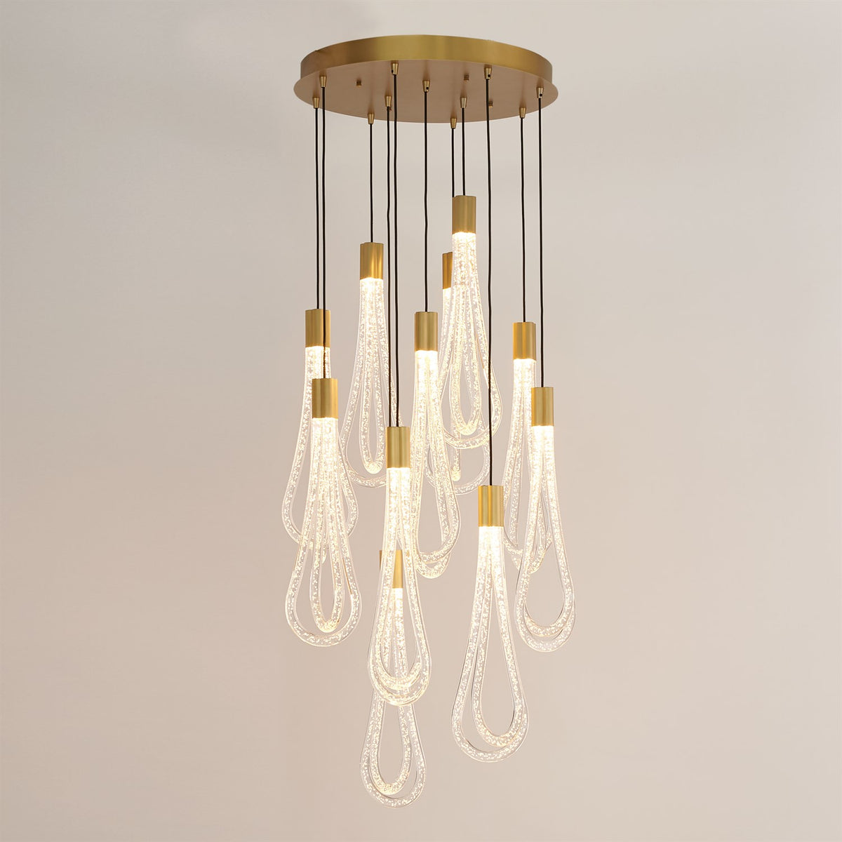 Round Layered Raindrop Chandelier