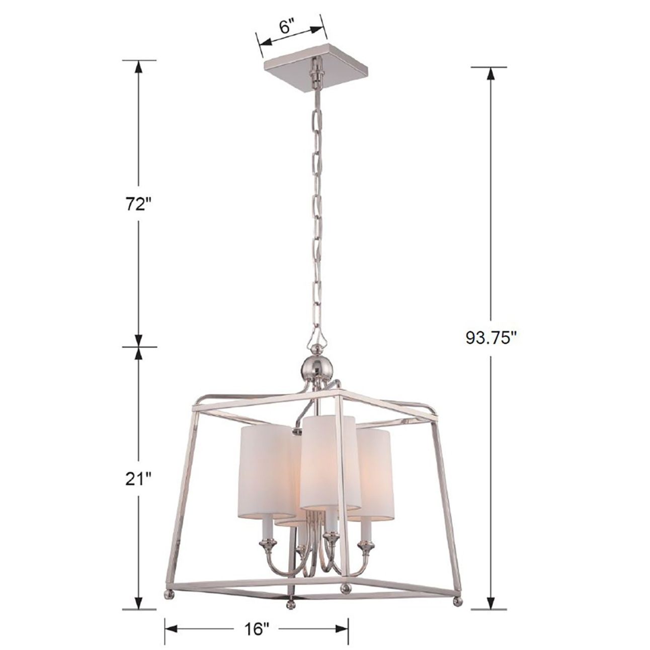 Crystorama - 2245-PN - Four Light Chandelier - Sylvan - Polished Nickel