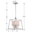 Crystorama - 2245-PN - Quatre lumières Suspendu - Sylvan - Nickel poli
