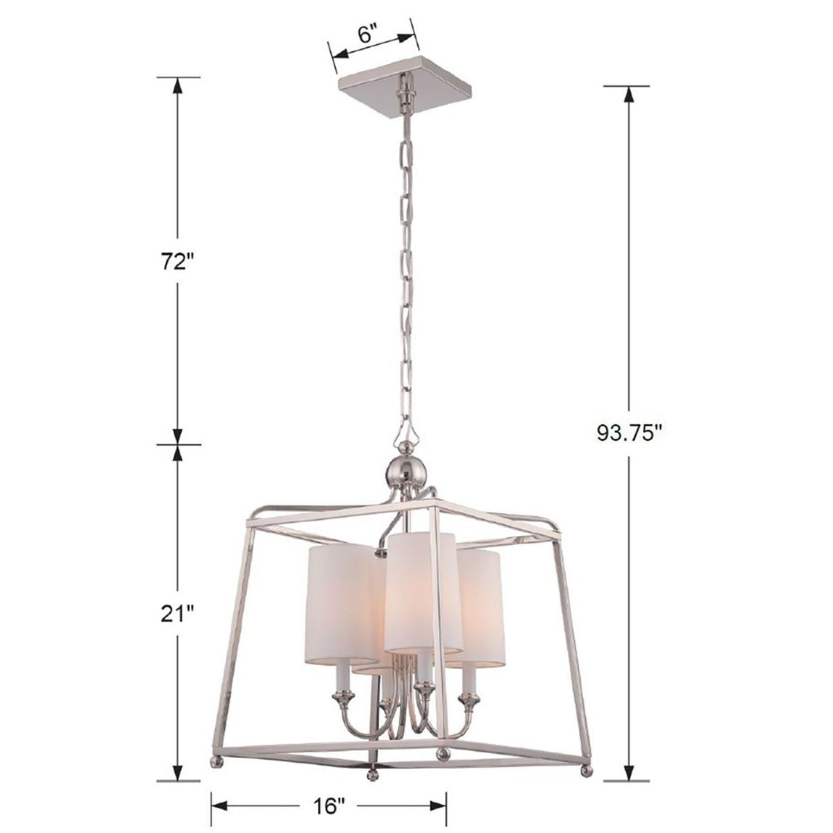 Crystorama - 2245-PN - Quatre lumières Suspendu - Sylvan - Nickel poli