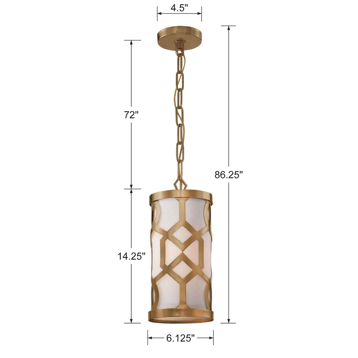 Crystorama - 2260-AG - Une lumière Suspension - Jennings - Laiton vieilli