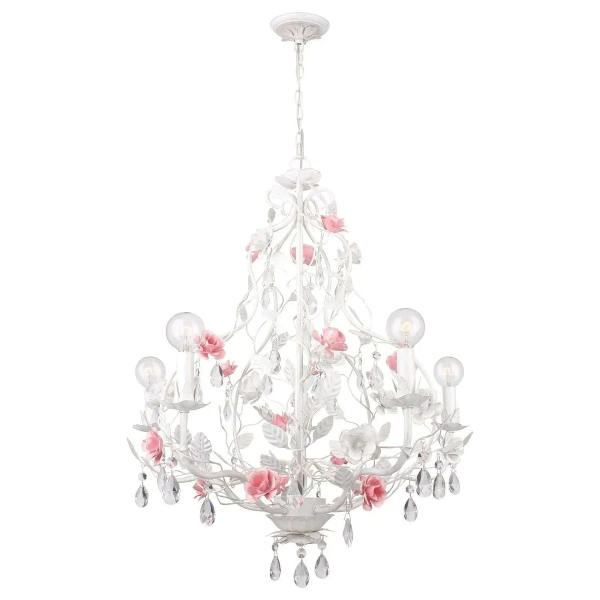 Crystorama - 4856-WW - Five Light Chandelier - Lola - Wet White