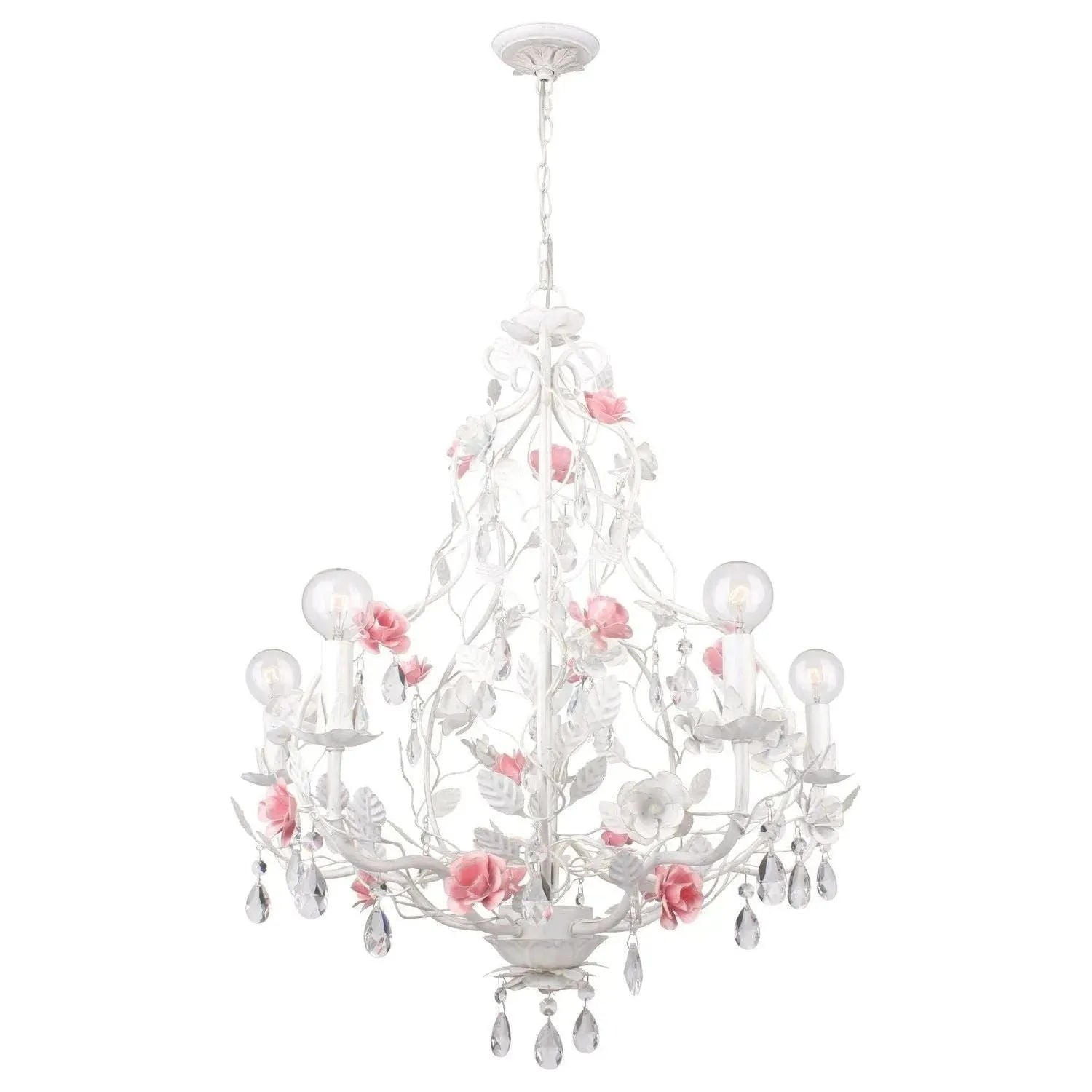 Crystorama - 4856-WW - Five Light Chandelier - Lola - Wet White