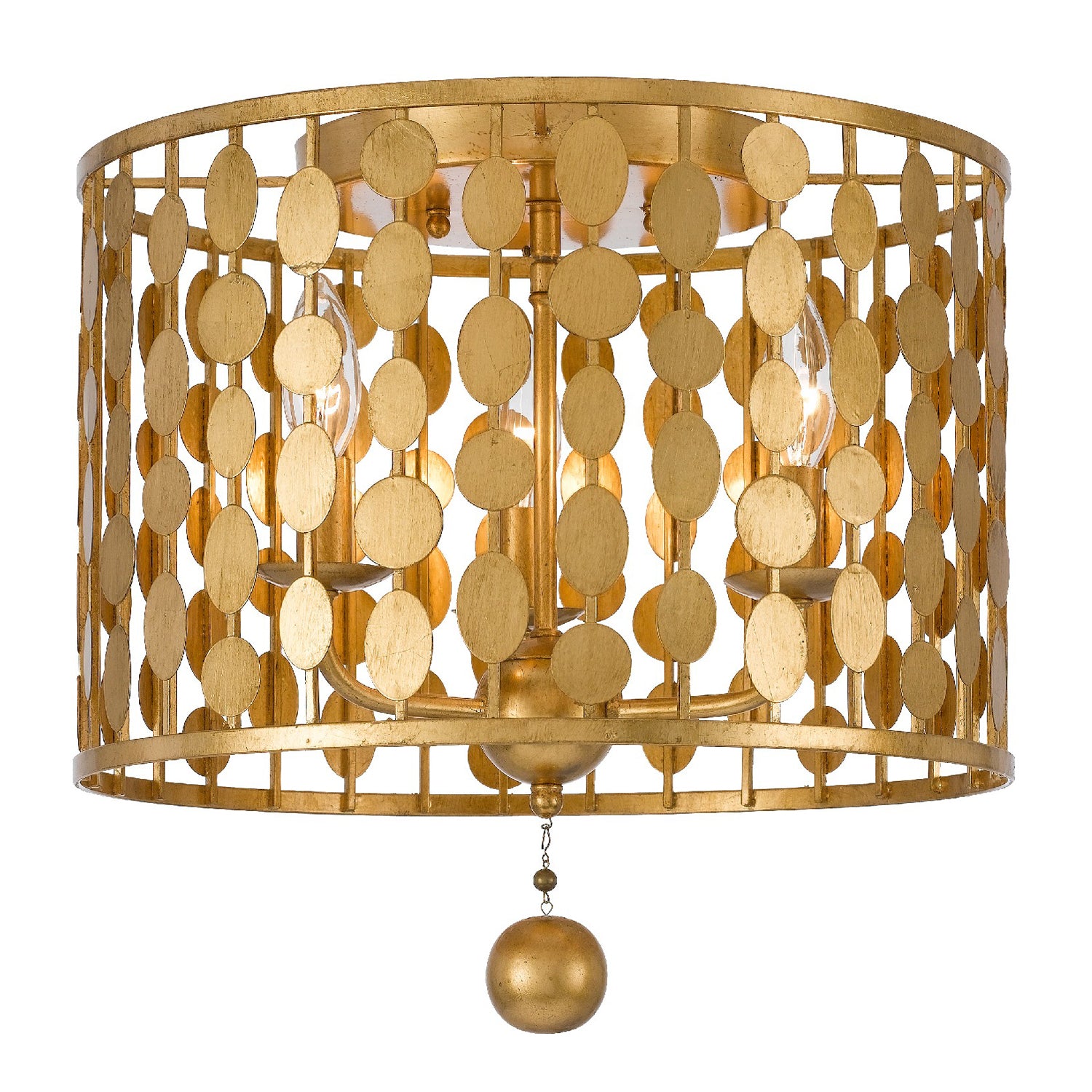 Crystorama - 544-GA - Trois lumières Plafonnier - Layla - Or antique