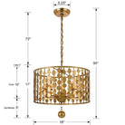 Crystorama - 545-GA - Five Light Chandelier - Layla - Antique Gold