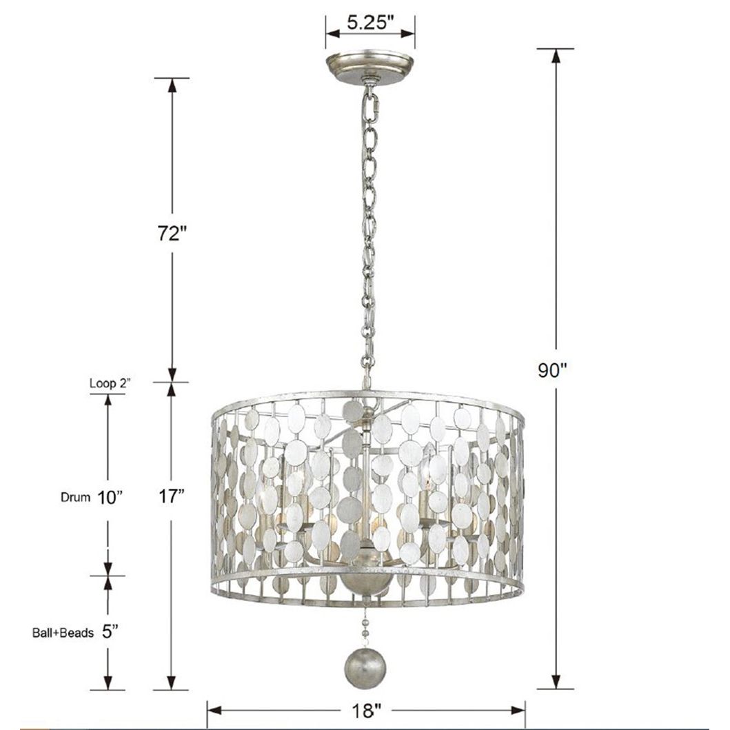 Crystorama - 545-SA - Five Light Chandelier - Layla - Antique Silver