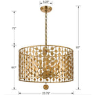 Crystorama - 546-GA - Six Light Chandelier - Layla - Antique Gold