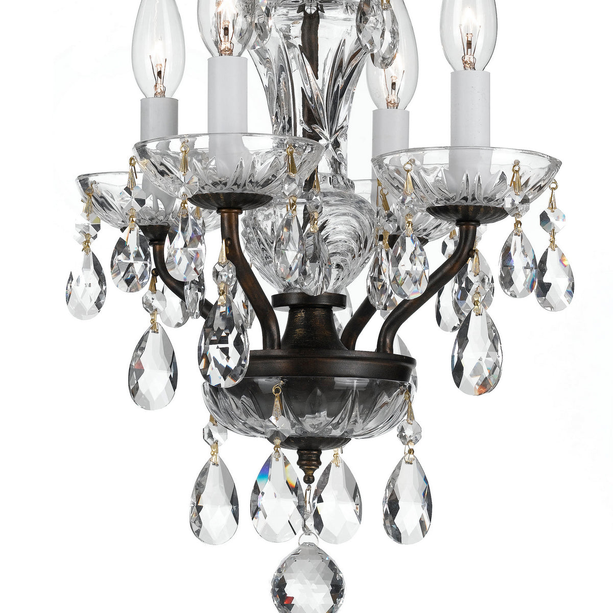 Crystorama - 5534-EB-CL-MWP - Four Light Mini Chandelier - Welton - English Bronze