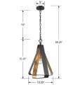 Montreal Luminaire & Quincaillerie 591-EB-GA Luna One Light Mini Suspendu