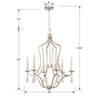 Crystorama - 5976-SL - Six lumières Suspendu - Manning - Feuille d'argent