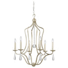 Crystorama - 5976-SL - Six lumières Suspendu - Manning - Feuille d'argent