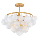 Fredrick Ramond FR41563DA Marabel Plafonnier semi-encastré en verre soufflé et laiton vieilli