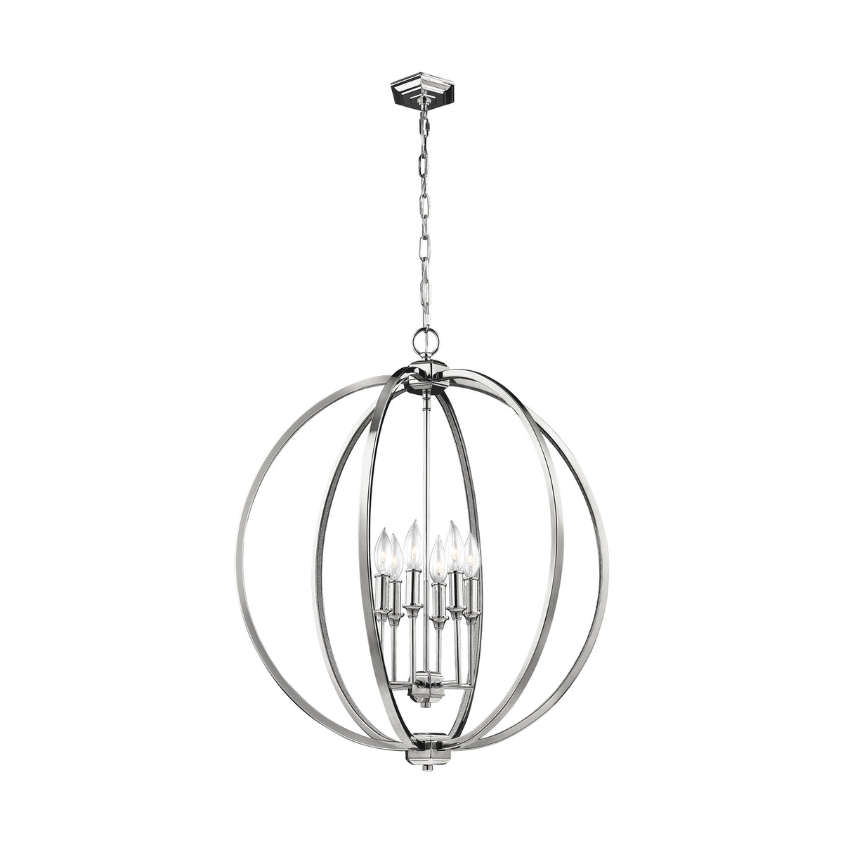 Visual Comfort Studio Canada - F3061/6PN - Six Light Pendant - Corinne - Polished Nickel