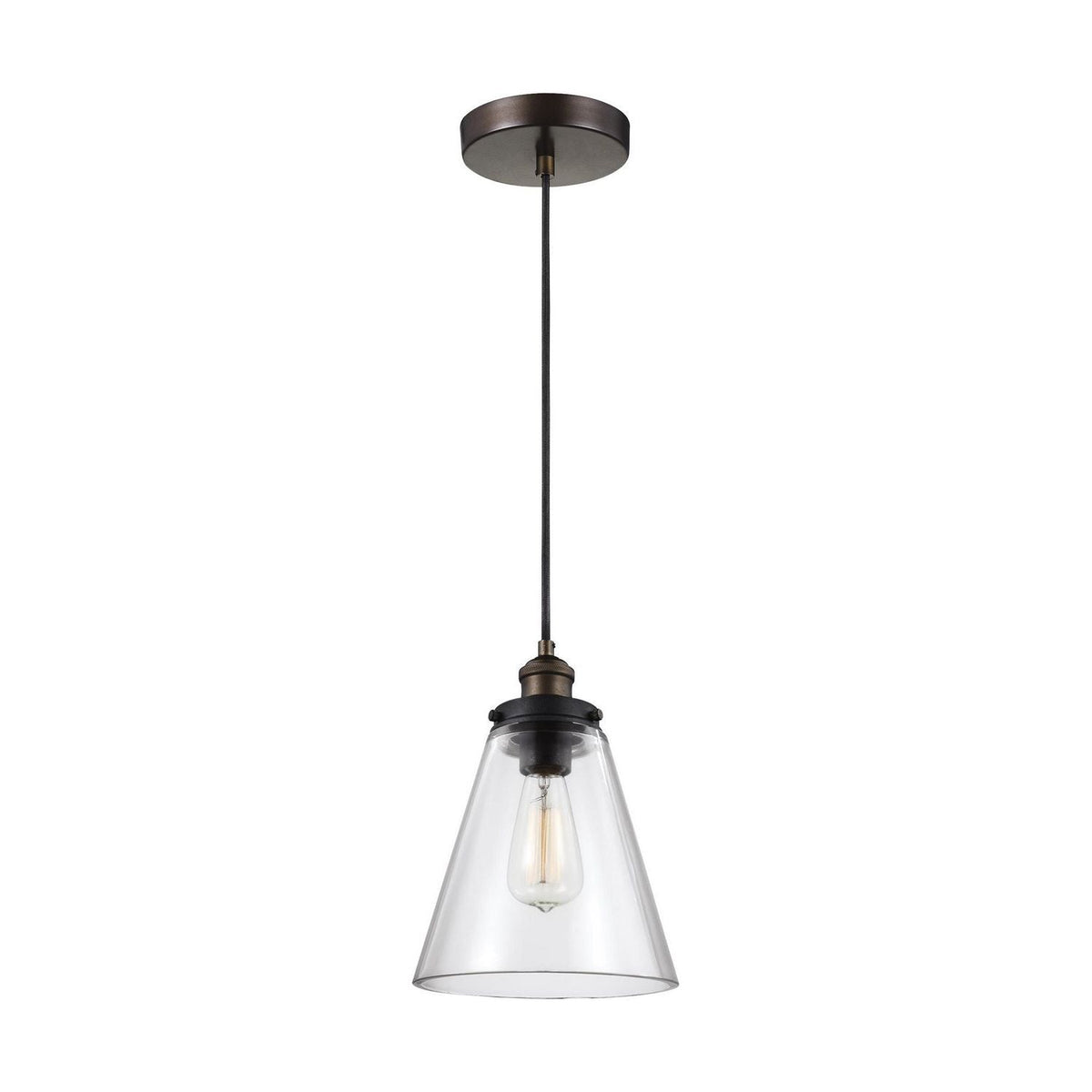 Visual Comfort Studio Canada - P1347PAGB/DWZ - One Light Pendant - Baskin - Painted Aged Brass / Dark Weathered Zinc
