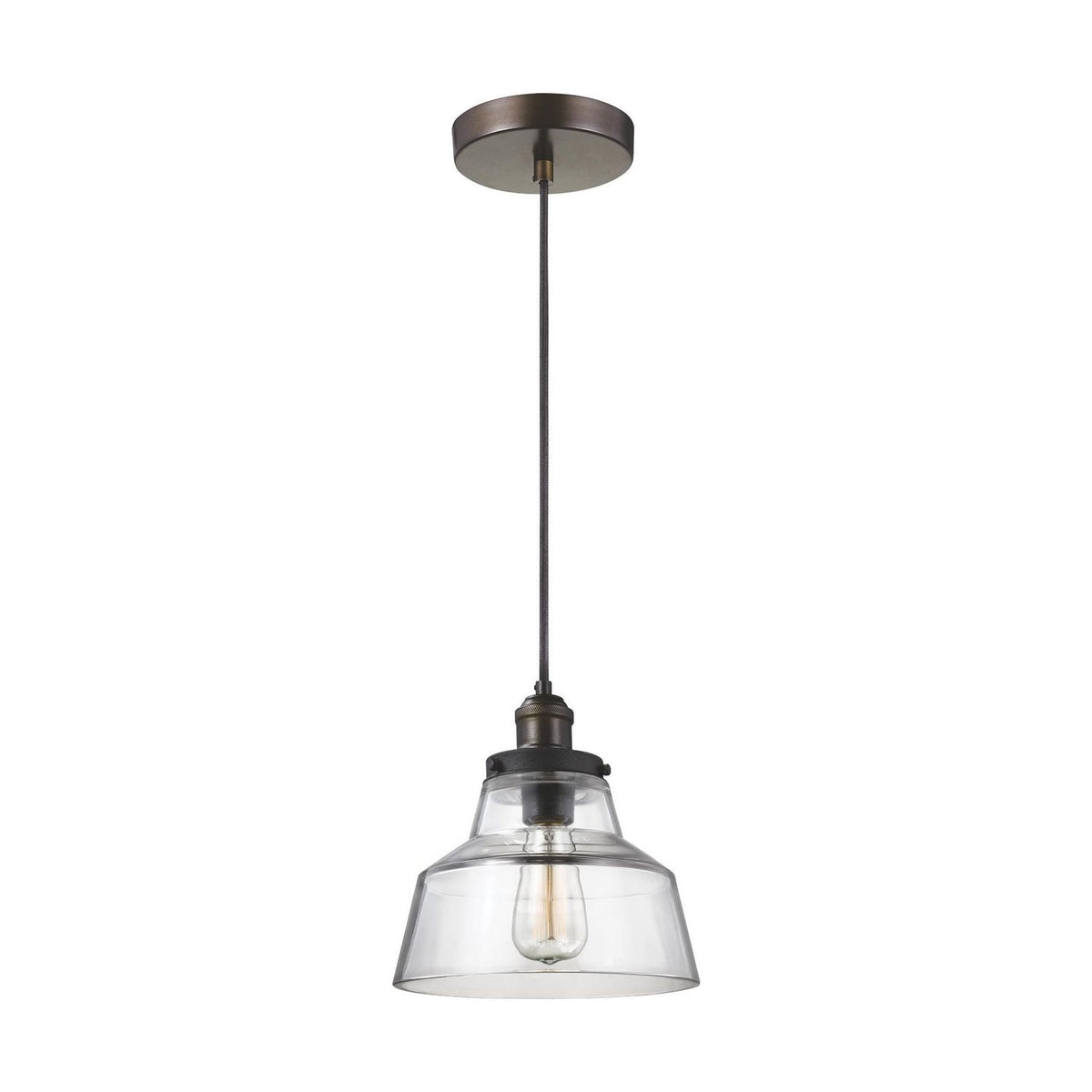 Visual Comfort Studio Canada - P1348PAGB/DWZ - One Light Pendant - Baskin - Painted Aged Brass / Dark Weathered Zinc