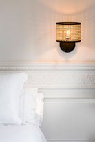 Faro Barcelona 64307-47-US Mambo Wall Sconce in Black/Rattan
