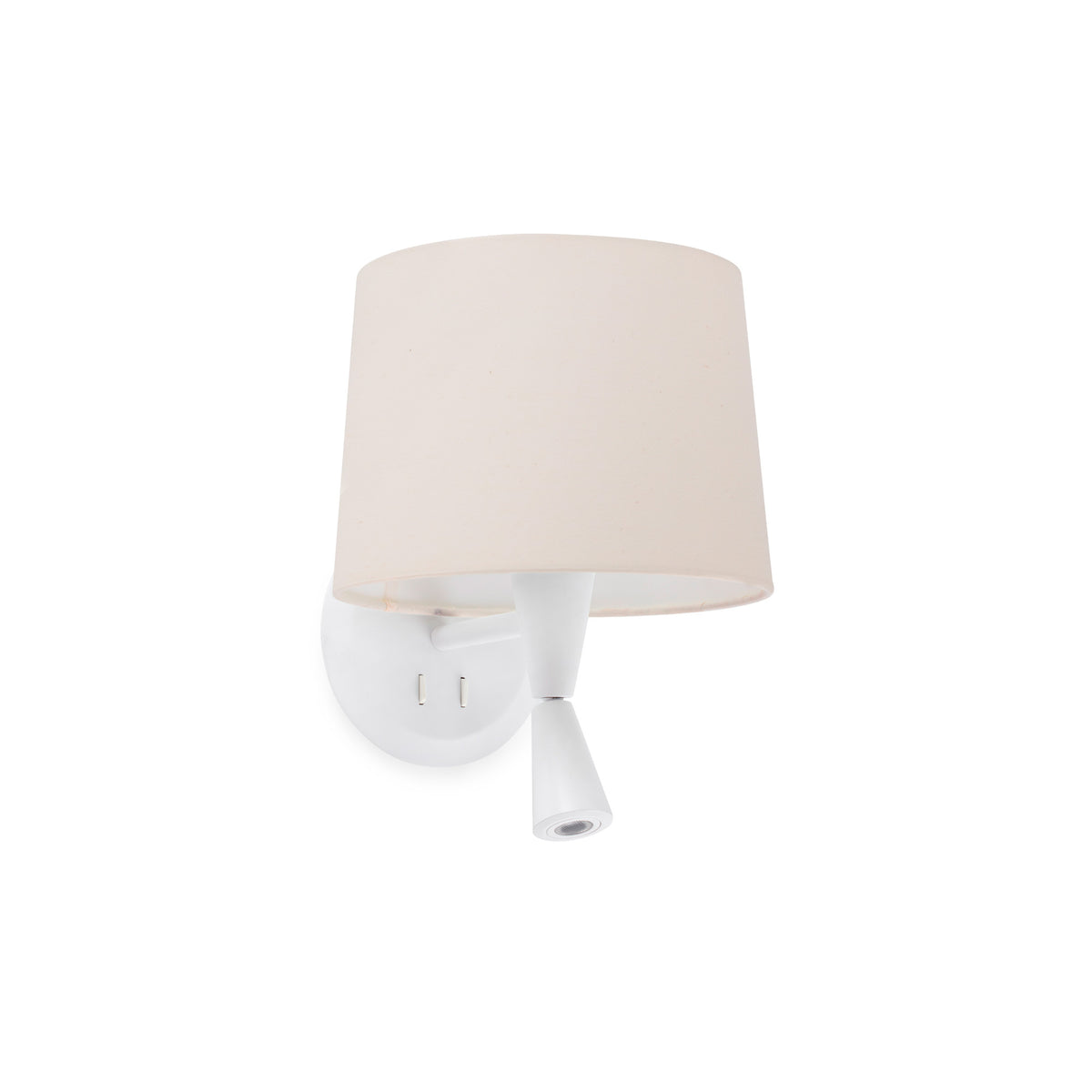 Faro Barcelona 64308-02-US Conga Wall Sconce with Reading Light in White/Beige
