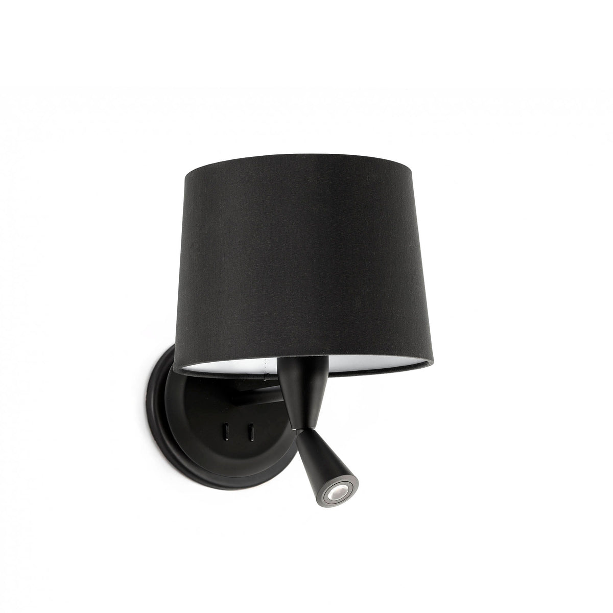 Faro Barcelona 64309-03-US Conga Wall Sconce with Reading Light in Black/Black
