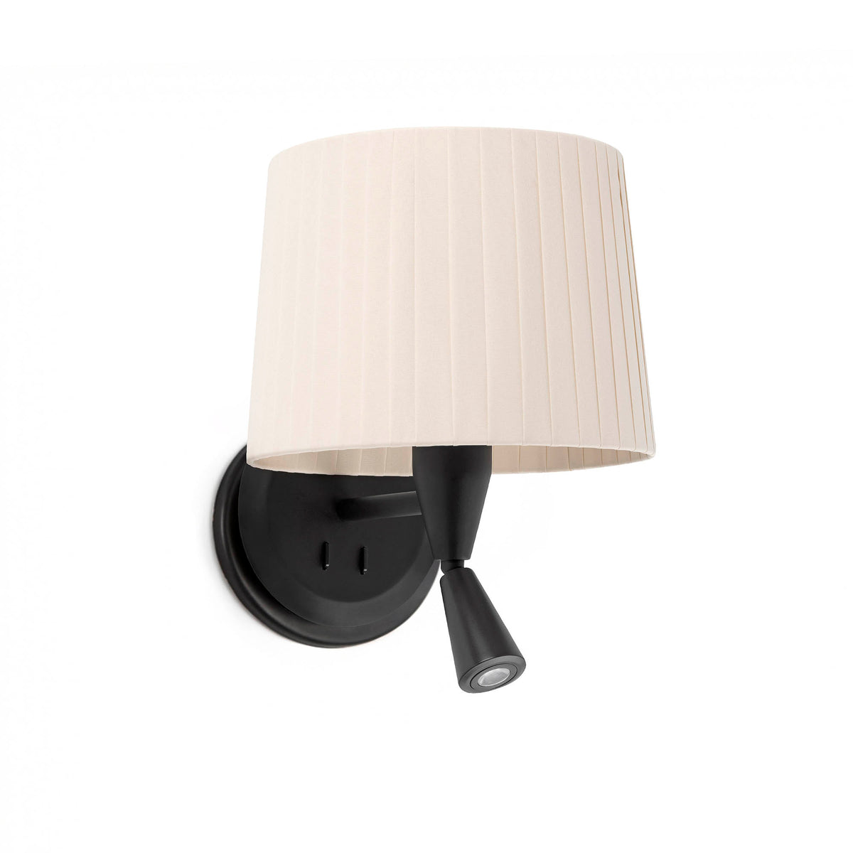 Faro Barcelona 64309-35-US Samba Wall Sconce with Reading Light in Black/Ribbon Beige