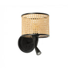 Faro Barcelona 64309-47-US Mambo Wall Sconce with Reading Light in Black/Rattan