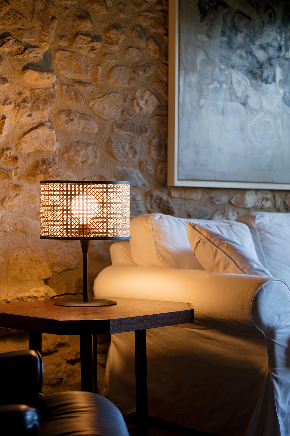 Faro Barcelona 64311-48-US Mambo Table Lamp in Black/Rattan