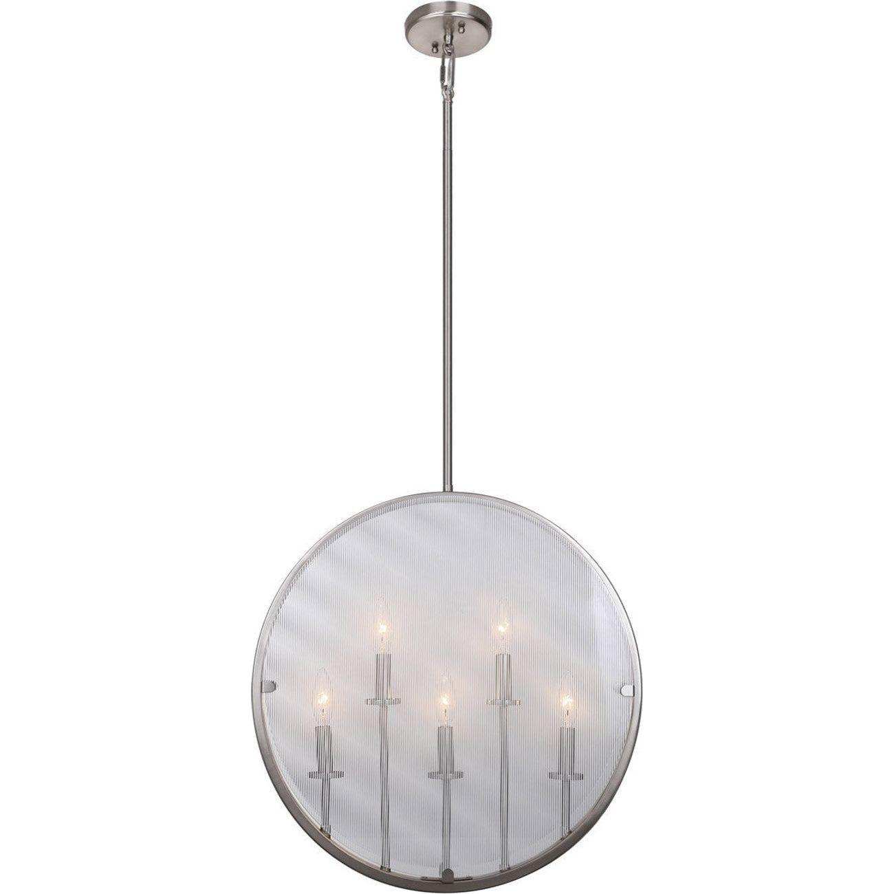 Artcraft Canada - AC10301SN - Five Light Pendant - Harbor Point - Satin Nickel